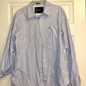 American Eagle Large Shirt Athletic Fit Long Sleeve Casual Button Down
